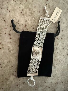 Ralph Lauren Sterling silver plated bracelet NWT toggle closure. 7 inches long.